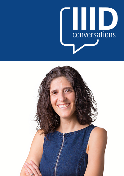 Photo of Sheila Pontis with "IIID conversations" speech bubble.