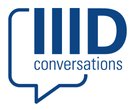 Logo with "IIID conversations" in a speech bubble